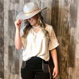 Louisville Lacey Crisscross Top